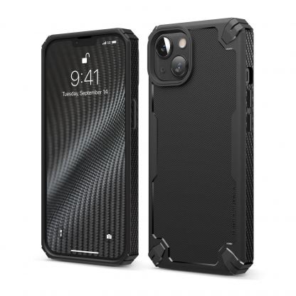 Elago Armor Case - удароустойчив силиконов (TPU) калъф за iPhone 13 (черен)