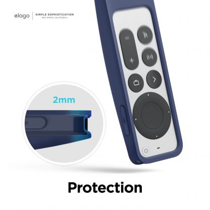 Elago R5 AirTag Case - удароустойчив силиконов калъф за Apple TV Siri Remote (2021) (тъмносин) 6