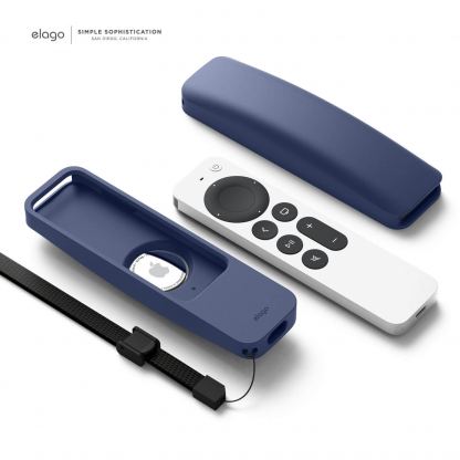 Elago R5 AirTag Case - удароустойчив силиконов калъф за Apple TV Siri Remote (2021) (тъмносин) 9
