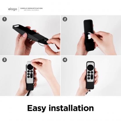 Elago R5 AirTag Case - удароустойчив силиконов калъф за Apple TV Siri Remote (2021) (черен) 8