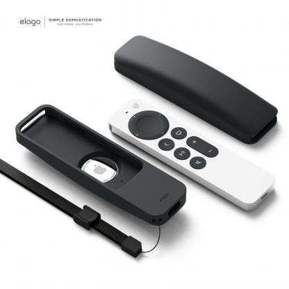 Elago R5 AirTag Case - удароустойчив силиконов калъф за Apple TV Siri Remote (2021) (черен) 9
