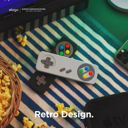 Elago R4 Retro Case - удароустойчив силиконов калъф за Apple TV Siri Remote (2021) (светлосив) 4