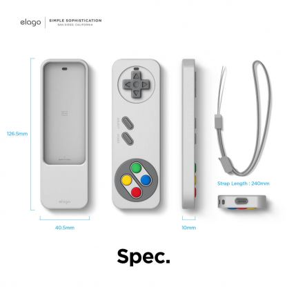 Elago R4 Retro Case - удароустойчив силиконов калъф за Apple TV Siri Remote (2021) (светлосив) 8