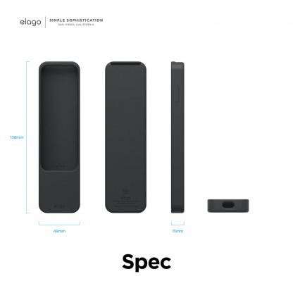 Elago R2 Slim Case - удароустойчив силиконов калъф за Apple TV Siri Remote (2021) (черен) 9