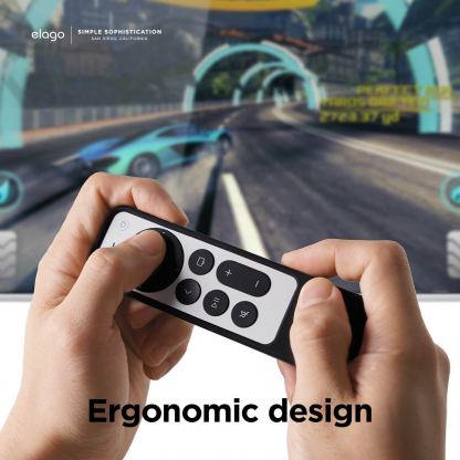 Elago R1 Intelli Case - удароустойчив силиконов калъф за Apple TV Siri Remote (2021) (черен) 5