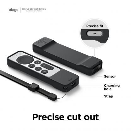 Elago R1 Intelli Case - удароустойчив силиконов калъф за Apple TV Siri Remote (2021) (черен) 7