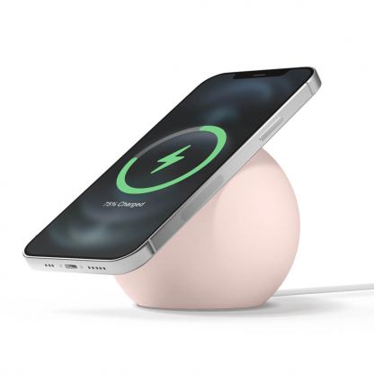 Elago MS2 Charging Stand for MagSafe - силиконова поставка за безжично зареждане на iPhone чрез поставяне на Apple MagSafe Charger (розов)