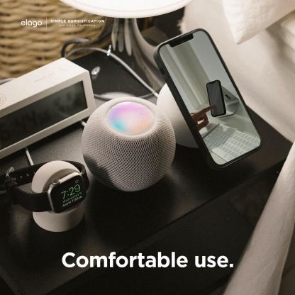 Elago MS2 Charging Stand for MagSafe - силиконова поставка за безжично зареждане на iPhone чрез поставяне на Apple MagSafe Charger (черен) 2