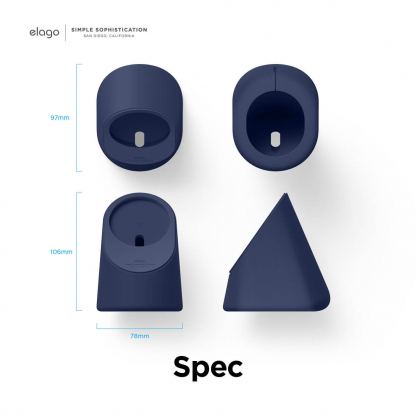 Elago MS1 Charging Stand for MagSafe - силиконова поставка за безжично зареждане на iPhone чрез поставяне на Apple MagSafe Charger (тъмносин) 6