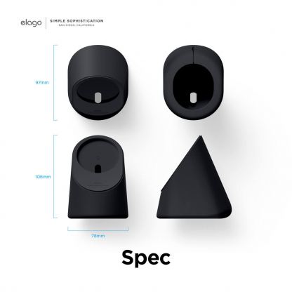 Elago MS1 Charging Stand for MagSafe - силиконова поставка за безжично зареждане на iPhone чрез поставяне на Apple MagSafe Charger (черен) 6