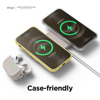 Elago MagSafe Charging Hub Duo - двойна силиконова поставка за безжично зареждане на iPhone чрез поставяне на Apple MagSafe Charger (бежов) 6