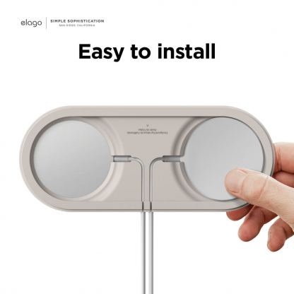 Elago MagSafe Charging Hub Duo - двойна силиконова поставка за безжично зареждане на iPhone чрез поставяне на Apple MagSafe Charger (бежов) 7