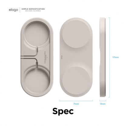 Elago MagSafe Charging Hub Duo - двойна силиконова поставка за безжично зареждане на iPhone чрез поставяне на Apple MagSafe Charger (бежов) 8
