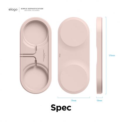 Elago MagSafe Charging Hub Duo - двойна силиконова поставка за безжично зареждане на iPhone чрез поставяне на Apple MagSafe Charger (розов) 8