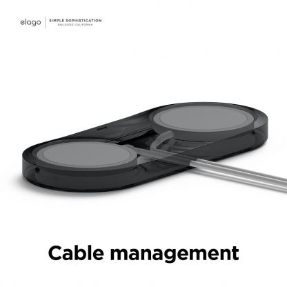 Elago MagSafe Charging Hub Duo - двойна силиконова поставка за безжично зареждане на iPhone чрез поставяне на Apple MagSafe Charger (черен) 4