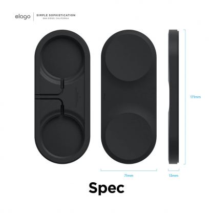 Elago MagSafe Charging Hub Duo - двойна силиконова поставка за безжично зареждане на iPhone чрез поставяне на Apple MagSafe Charger (черен) 8