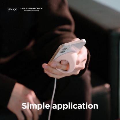 Elago Grip Stand for MagSafe - силиконова поставка за зареждане на iPhone чрез поставяне на Apple MagSafe Charger (розов) 3