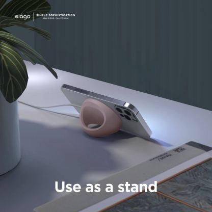Elago Grip Stand for MagSafe - силиконова поставка за зареждане на iPhone чрез поставяне на Apple MagSafe Charger (розов) 4