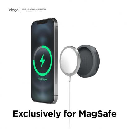 Elago Grip Stand for MagSafe - силиконова поставка за зареждане на iPhone чрез поставяне на Apple MagSafe Charger (тъмносив) 2