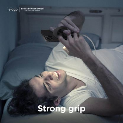 Elago Grip Stand for MagSafe - силиконова поставка за зареждане на iPhone чрез поставяне на Apple MagSafe Charger (тъмносив) 5
