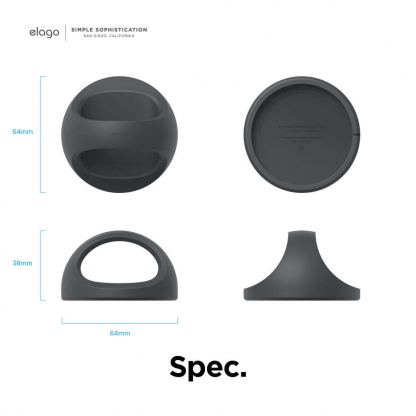 Elago Grip Stand for MagSafe - силиконова поставка за зареждане на iPhone чрез поставяне на Apple MagSafe Charger (тъмносив) 7