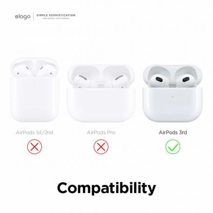 Elago AirPods 3 EDC Hang Case - удароустойчив силиконов калъф с карабинер за Apple Airpods 3 (черен) 2