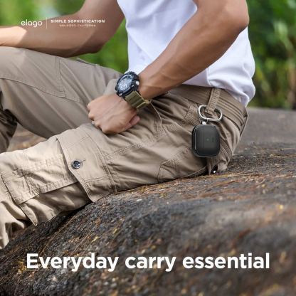 Elago AirPods 3 EDC Hang Case - удароустойчив силиконов калъф с карабинер за Apple Airpods 3 (черен) 3