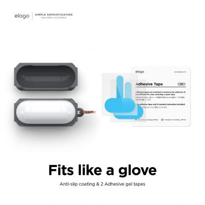 Elago AirPods 3 Armor Hang Case - удароустойчив силиконов калъф с карабинер за Apple Airpods 3 (тъмносив) 6