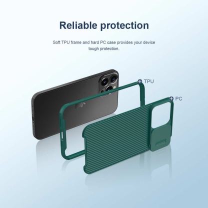 Nillkin CamShield Pro Magnetic Case - хибриден удароустойчив кейс с MagSafe за iPhone 13 Pro (син) 7