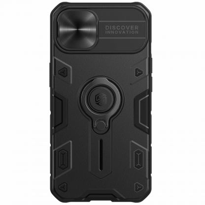 Nillkin CamShield Armor Hard Case - хибриден удароустойчив кейс с пръстен против изпускане за iPhone 13 (черен) 2