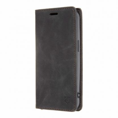 Tactical Xproof Flip Case - кожен калъф с поставка и отделение за кр. карти за iPhone 13 (черен)