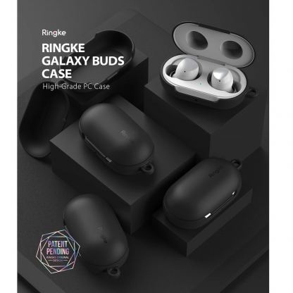 Ringke Galaxy Buds PC Case - поликарбонатов кейс с карабинер за Samsung Galaxy Buds, Galaxy Buds Plus (черен)  3