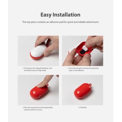 Ringke Galaxy Buds PC Case - поликарбонатов кейс с карабинер за Samsung Galaxy Buds, Galaxy Buds Plus (черен)  9