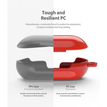 Ringke Galaxy Buds PC Case - поликарбонатов кейс с карабинер за Samsung Galaxy Buds, Galaxy Buds Plus (червен)  5