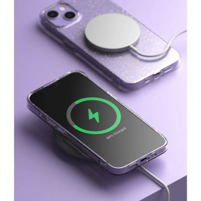 Ringke Air Glitter Case - силиконов (TPU) калъф за iPhone 13 (прозрачен) 6