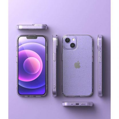 Ringke Air Glitter Case - силиконов (TPU) калъф за iPhone 13 (прозрачен) 7