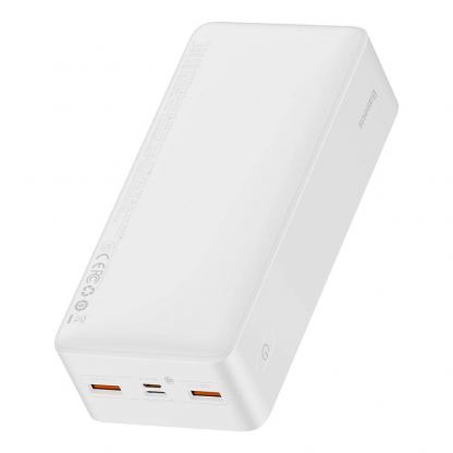 Baseus Bipow Digital Display Power Bank 20W 30000 mAh (PPDML-N01) - външна батерия с два USB-A и един USB-C изходи и технология за бързо зареждане (бял) 2