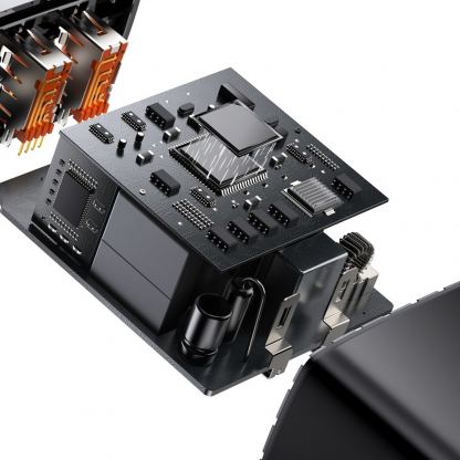 Baseus Compact Quick Wall Charger 30W (CCXJ-E01) - захранване за ел. мрежа с 2хUSB-A и USB-C изходи и технология за бързо зареждане (черен) 6