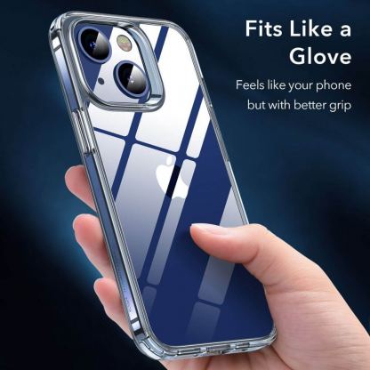 ESR Classic Hybrid Protection Set - хибриден удароустойчив кейс и 2 броя стъклено защитно покритие за дисплея на iPhone 13 (прозрачен) 12