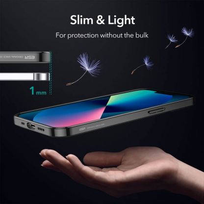 ESR Project Zero Case - силиконов (TPU) калъф за iPhone 13 (черен-прозрачен) 4