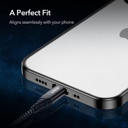 ESR Project Zero Case - силиконов (TPU) калъф за iPhone 13 (черен-прозрачен) 9