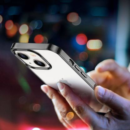 ESR Project Zero Case - силиконов (TPU) калъф за iPhone 13 (черен-прозрачен) 11