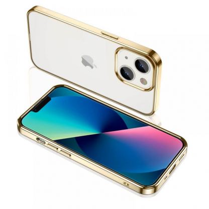 ESR Project Zero Case - силиконов (TPU) калъф за iPhone 13 (златист-прозрачен) 2