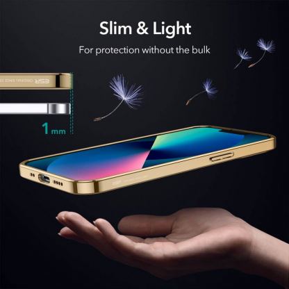 ESR Project Zero Case - силиконов (TPU) калъф за iPhone 13 (златист-прозрачен) 4