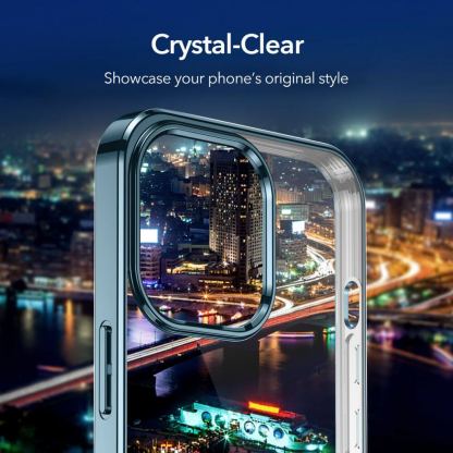 ESR Project Zero Case - силиконов (TPU) калъф за iPhone 13 (син-прозрачен) 8