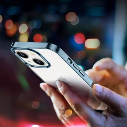 ESR Project Zero Case - силиконов (TPU) калъф за iPhone 13 (син-прозрачен) 11