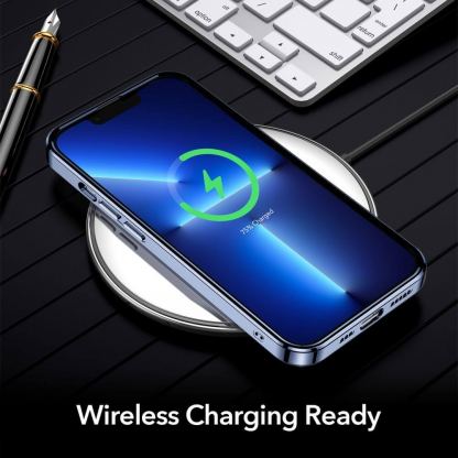 ESR Project Zero Case - силиконов (TPU) калъф за iPhone 13 Pro (син-прозрачен) 10