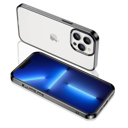 ESR Project Zero Case - силиконов (TPU) калъф за iPhone 13 Pro Max (черен-прозрачен) 2