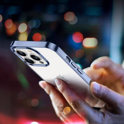 ESR Project Zero Case - силиконов (TPU) калъф за iPhone 13 Pro Max (син-прозрачен) 11