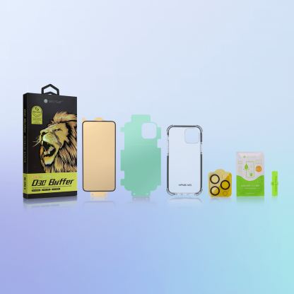 Bestsuit D30 Buffer 6 in 1 Set - комплект удароустойчив кейс, хибридно стъклено защитно покритие за дисплея, стъкленo защитно покритие за камерата и покритие за гърба за iPhone 13 Pro Max 7
